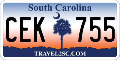 SC license plate CEK755