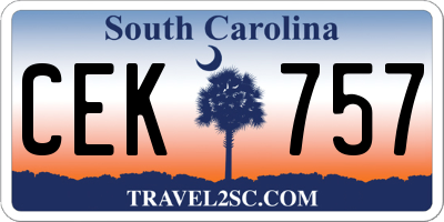 SC license plate CEK757