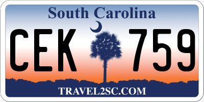 SC license plate CEK759