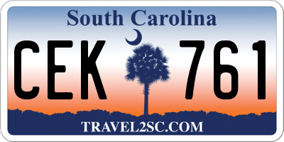 SC license plate CEK761
