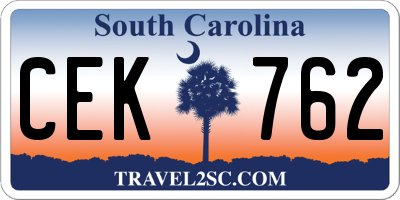 SC license plate CEK762