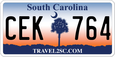 SC license plate CEK764