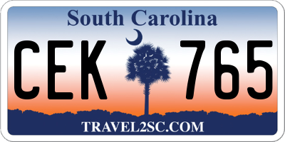 SC license plate CEK765