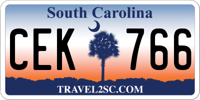 SC license plate CEK766