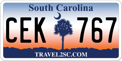 SC license plate CEK767
