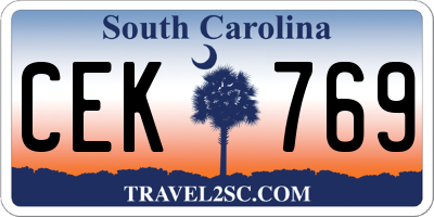 SC license plate CEK769