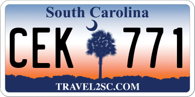 SC license plate CEK771