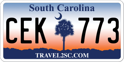 SC license plate CEK773