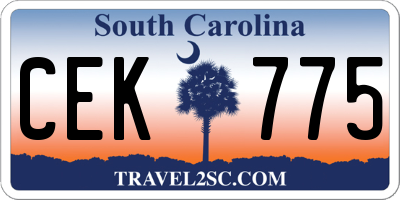 SC license plate CEK775