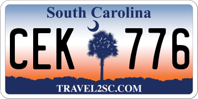 SC license plate CEK776