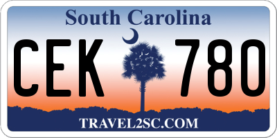 SC license plate CEK780