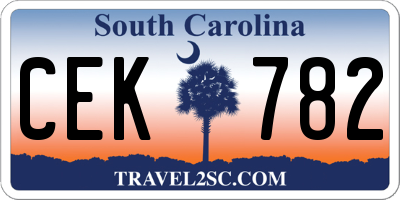 SC license plate CEK782