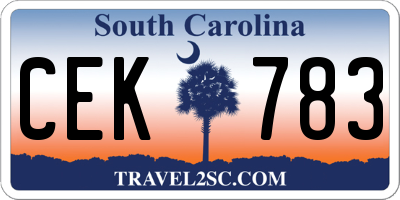 SC license plate CEK783