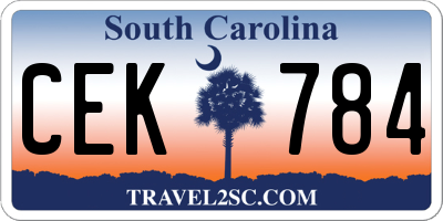SC license plate CEK784