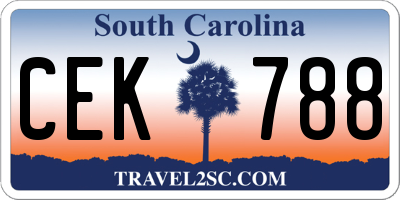 SC license plate CEK788
