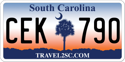 SC license plate CEK790