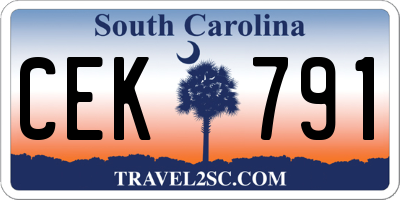 SC license plate CEK791
