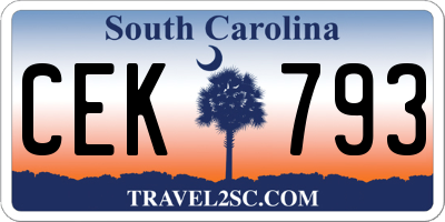 SC license plate CEK793