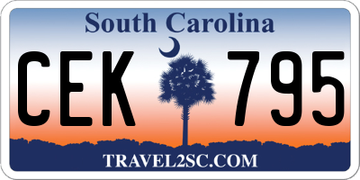 SC license plate CEK795