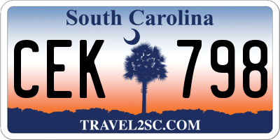 SC license plate CEK798