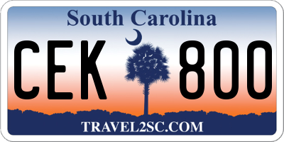 SC license plate CEK800