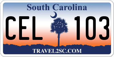 SC license plate CEL103