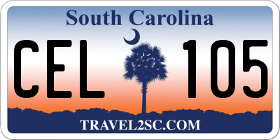 SC license plate CEL105