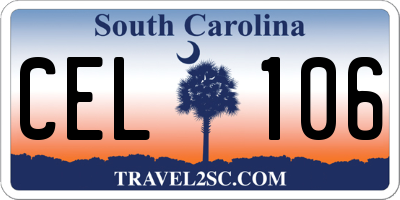 SC license plate CEL106