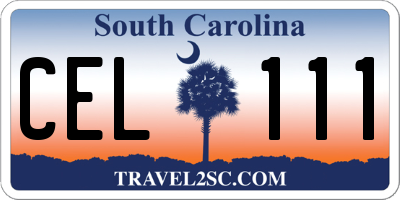 SC license plate CEL111