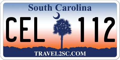 SC license plate CEL112