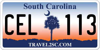 SC license plate CEL113