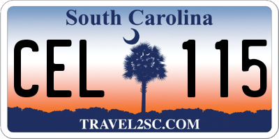 SC license plate CEL115