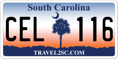 SC license plate CEL116