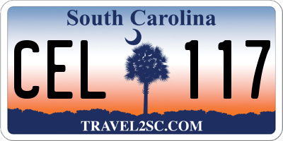 SC license plate CEL117