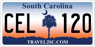 SC license plate CEL120