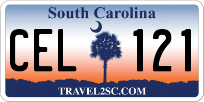 SC license plate CEL121