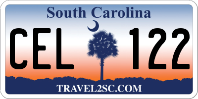 SC license plate CEL122