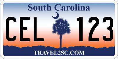 SC license plate CEL123