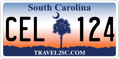 SC license plate CEL124