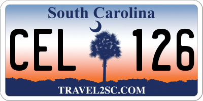 SC license plate CEL126