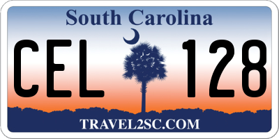 SC license plate CEL128