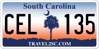 SC license plate CEL135