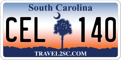SC license plate CEL140