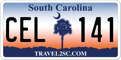 SC license plate CEL141