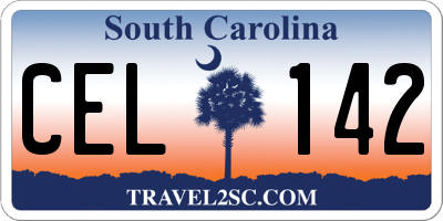 SC license plate CEL142