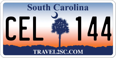 SC license plate CEL144