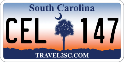 SC license plate CEL147