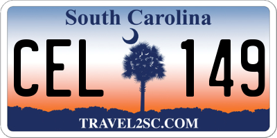 SC license plate CEL149