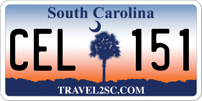 SC license plate CEL151