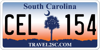 SC license plate CEL154